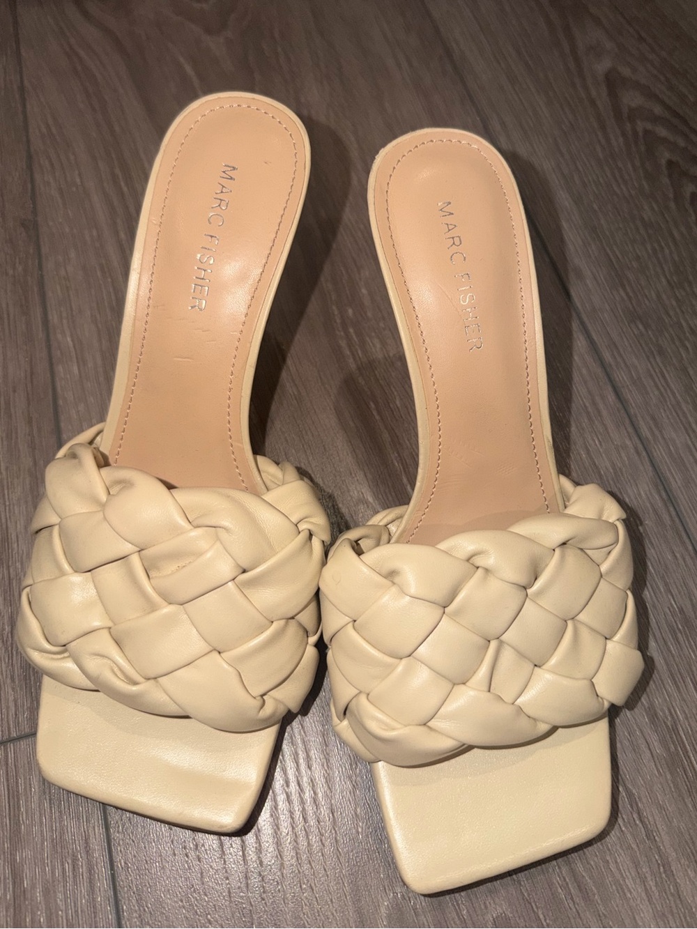 Marc Fisher Braided Cream Beige Heels